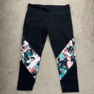 Fabletics Crop Floral Mesh Workout Pants